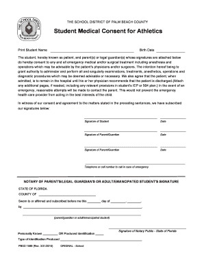 Student Medical Consent for Athletics