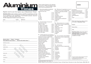 Aluminium Times Registration Form