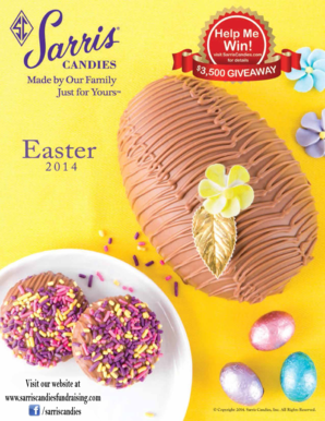 Sarris Candies Fundraising Order Form