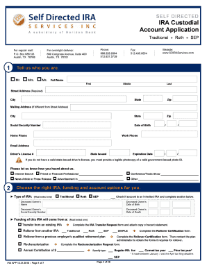 Self Directed IRA Account Opening Kit