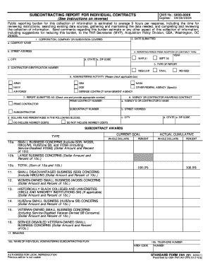 Subcontracting Report for Individual Contracts