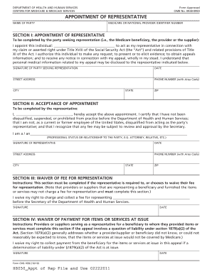 Medicare Appointment of Representative Form