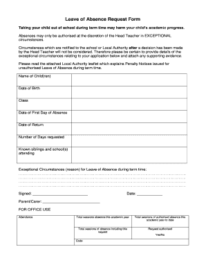 Leave of Absence Request Form