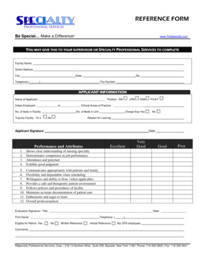 Employee Reference Form