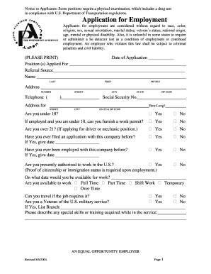 Application for Employment