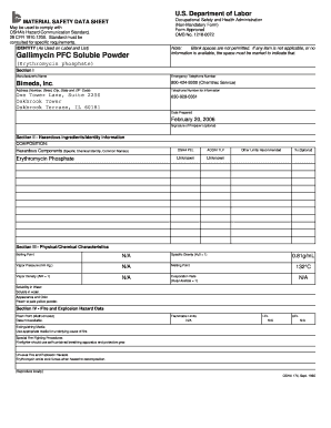 Material Safety Data Sheet for Gallimycin PFC Soluble Powder