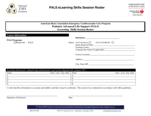 PALS eLearning Skills Session Roster