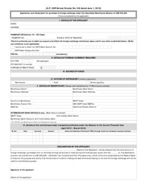 Foreign Exchange Application Form