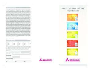 Axis Travel Currency Card Application Form