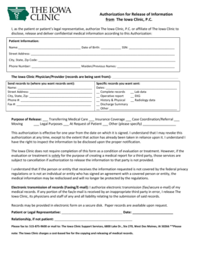 Authorization for Release of Information