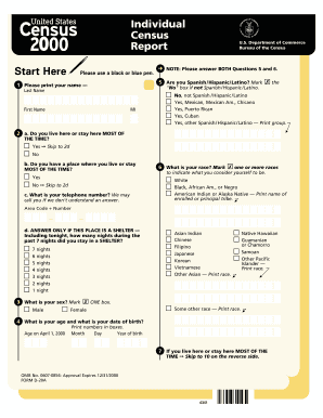 US Census Form D-20A