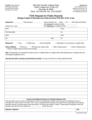 Michigan FOIA Request Form