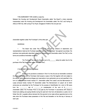 Singapore HDB Lease Agreement