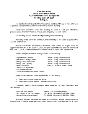 Carlton County Board of Commissioners Adjourned Session - Rough Draft