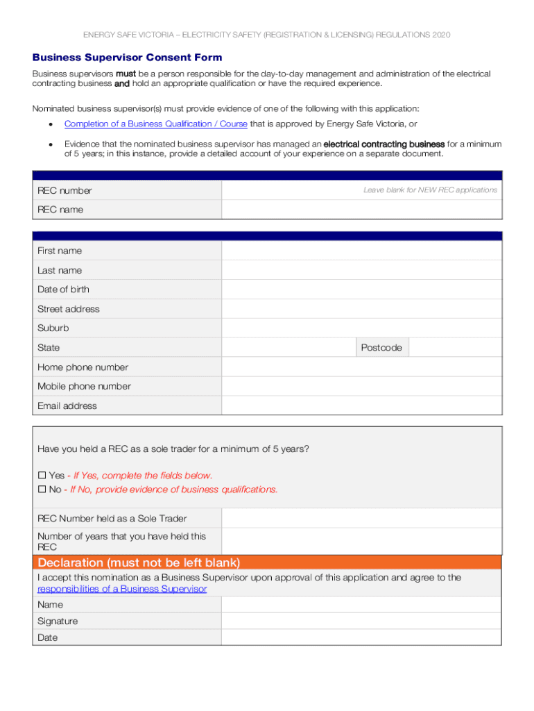 Energy Safe Victoria Electricity Safety (registration and Licensing) Regulations 2020 Preview on Page 1