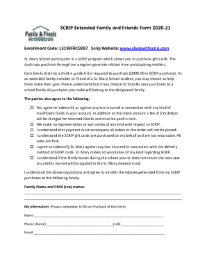Fillable Online Scrip Program Enrollment Form Fax Email Print - pdfFiller