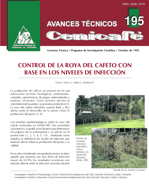 Control de la roya del cafeto con base en los niveles de infección