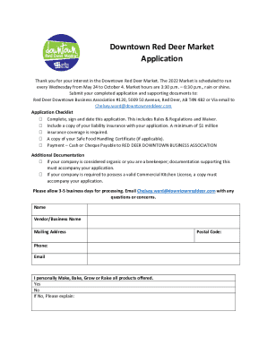 Downtown Red Deer Market Application