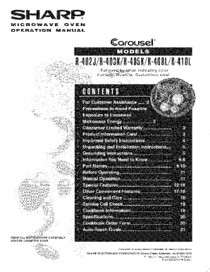 Sharp microwave operation manual