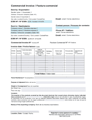 Commercial invoice / factura comercial