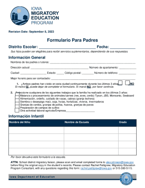 Formulario para padres