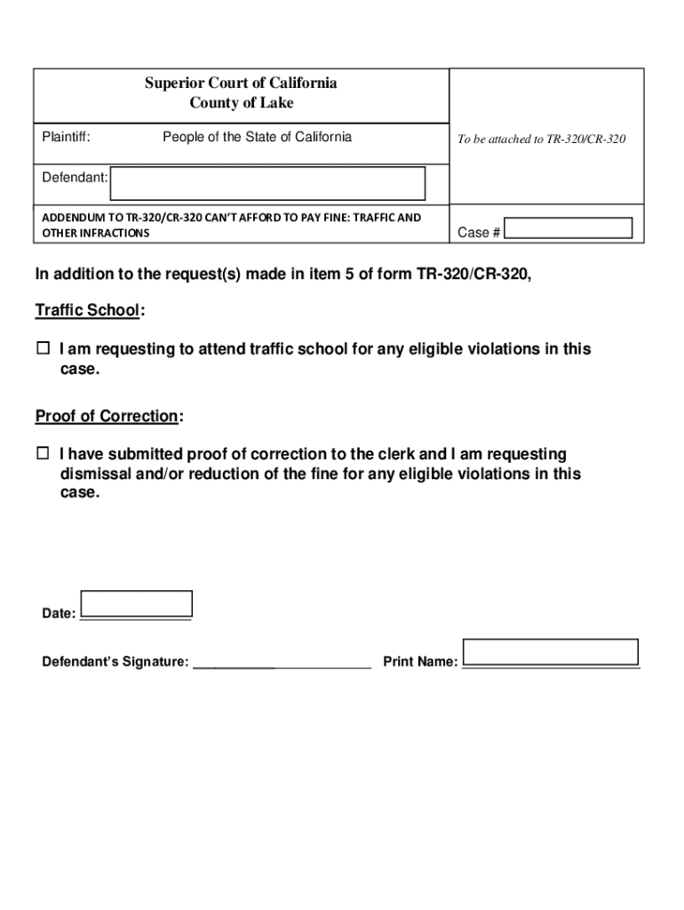 Addendum to Tr-320 cr-320 Can t Afford to Pay Fine Preview on Page 1