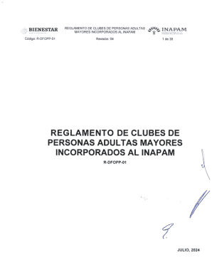Reglamento de clubes de personas adultas mayores incorporados al inapam