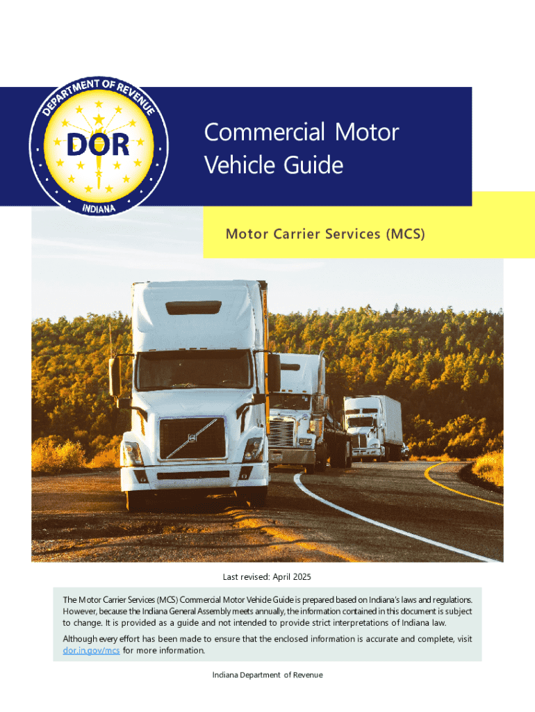 Indiana Commercial Motor Vehicle Guide Preview on Page 1