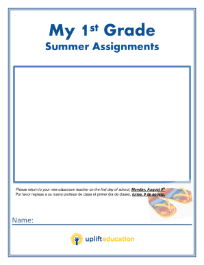 My 1st grade summer assignments