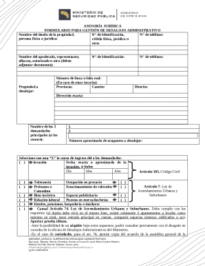 Formulario para gesti?n de desalojo administrativo