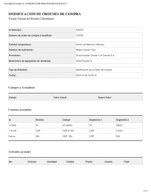 Modificación de órdenes de compra