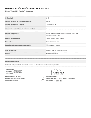 Modificación de órdenes de compra