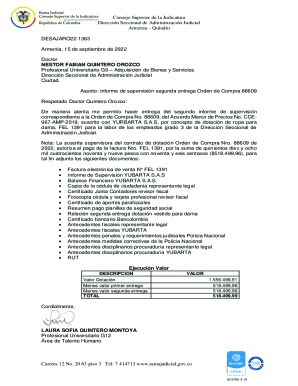Informe de supervisión segunda entrega orden de compra 88609