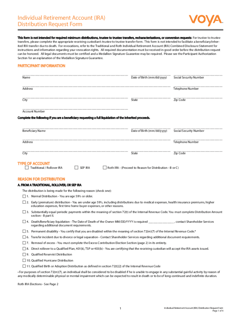 Fillable Online Ira Distribution Request Form Fax Email Print - pdfFiller