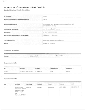 Solicitud de modificación contractual