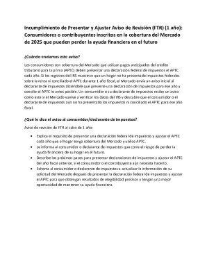 Incumplimiento de presentar y ajustar aviso de revisión (ftr) (1 año)