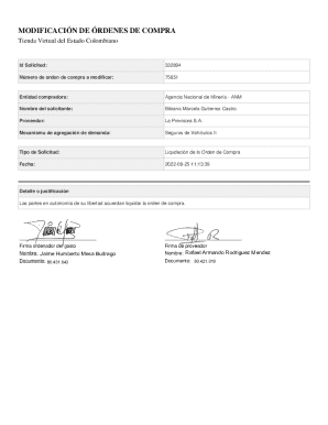 Modificación de órdenes de compra