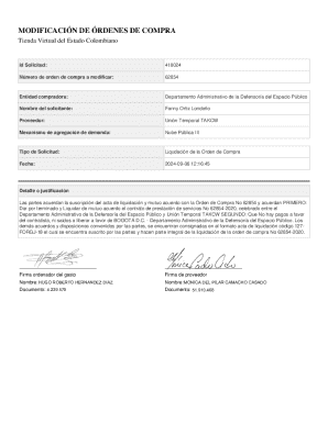 Modificación de órdenes de compra