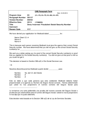 Cns paragraph form