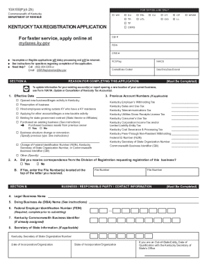 Kentucky Tax Registration Application