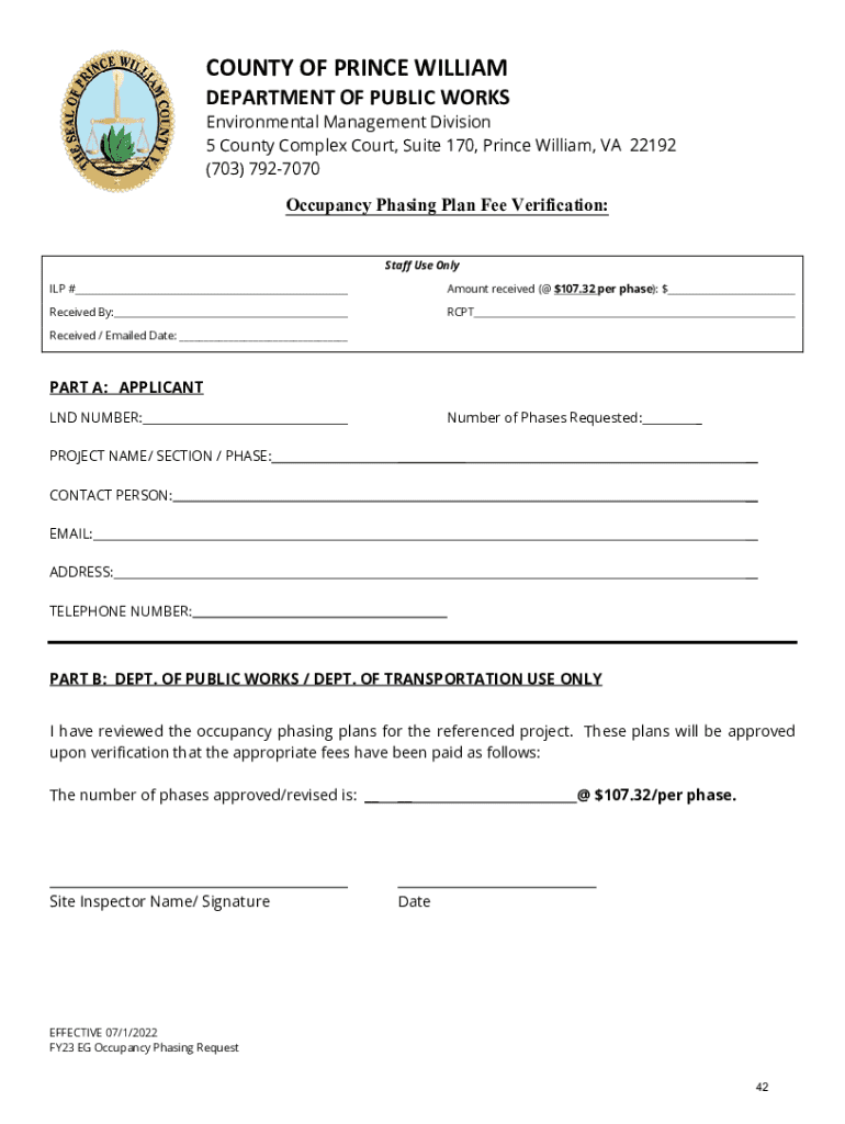 Prince William County Preconstruction Package Preview on Page 1