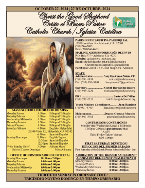REGULAR MASS TIMES - Church of the Good Shepherd