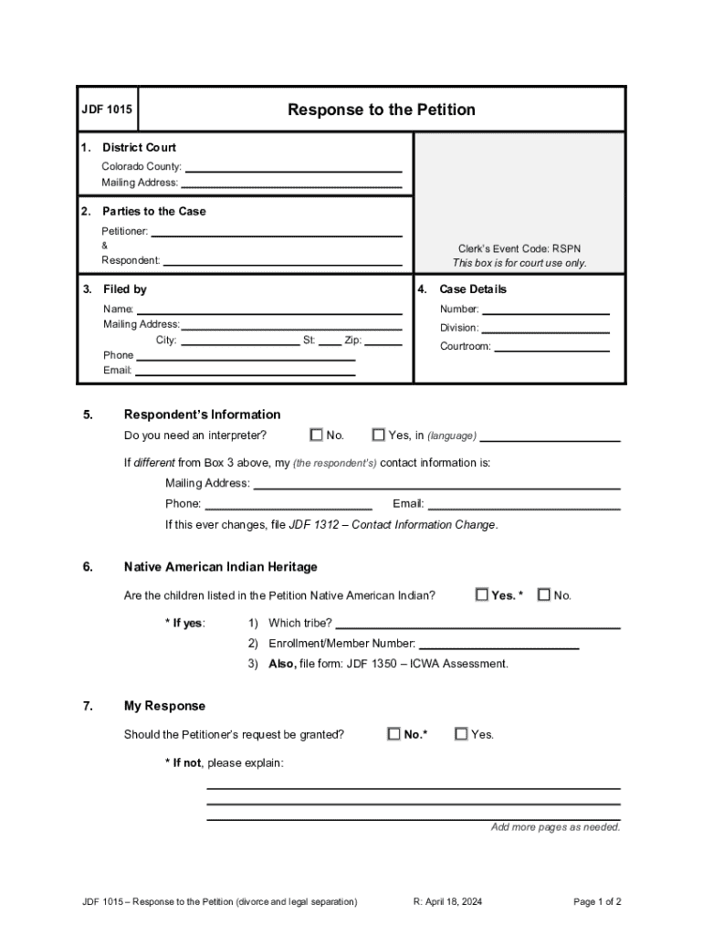 Response to the Petition Preview on Page 1