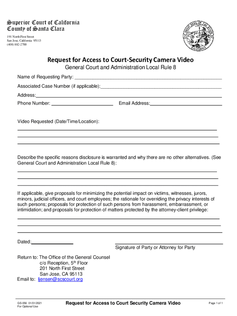 Request for Access to Court-security Camera Video Preview on Page 1