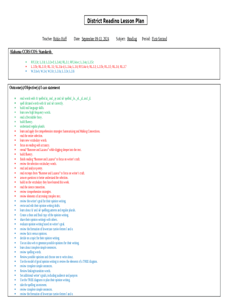 The Science of Reading: a Phonics Lesson Plan Template ... Doc Template ...