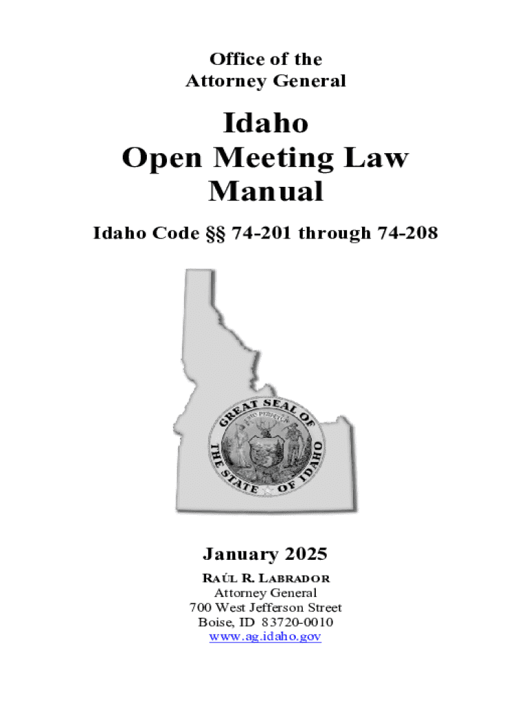 Idaho Open Meeting Law Idaho Open Meeting Law