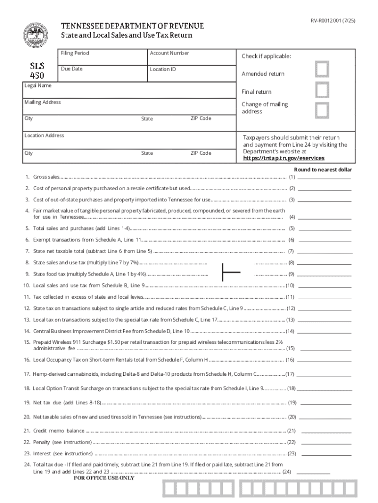 Tennessee Sales and Use Tax Return Preview on Page 1