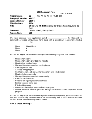Cns Paragraph Form