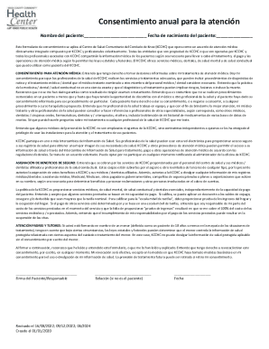 Consentimiento Anual Para La Atención