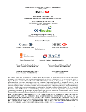 Programa Global De Valores Fiduciarios “hexagon”